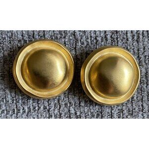 Givenchy Brushed Gold Tone Round Dome Clip Earrings